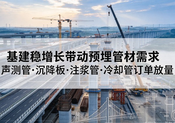 普定基建稳增长带动预埋监测管材需求，声测管、沉降板、注浆管订单持续放量